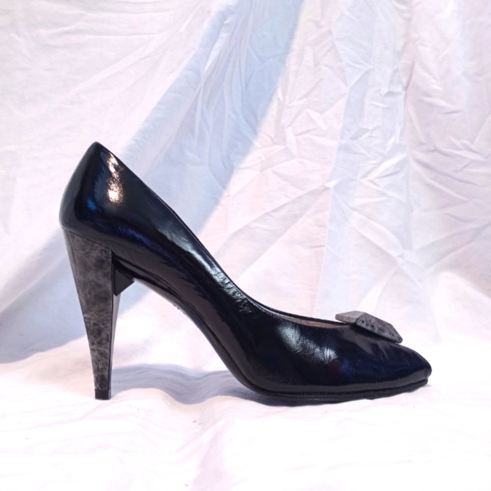 VINTAGE CHARLES JOURDAN Peep-Toe Mixed-media Heels